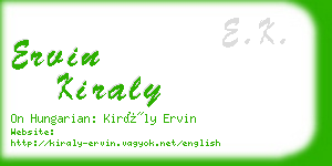 ervin kiraly business card